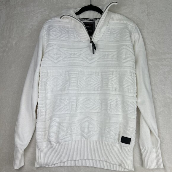 Projek Raw Knit Sweater Men’s XL White 1/4 Zip Shirt Long Sleeve - Picture 1 of 9